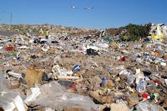 A giant garbage dump with no buildings or fencing